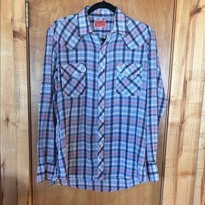 Ely Plains Vintage Mens Weatern Wear Pearl Snap